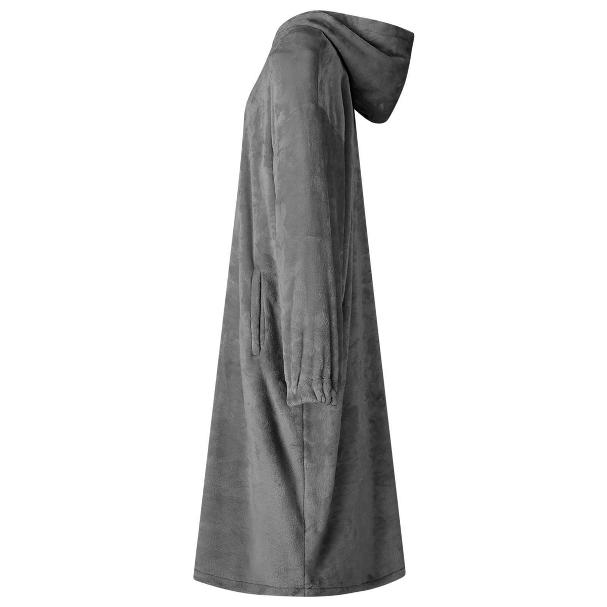 Vidaxl deken hoodie donkergrijs s flanel