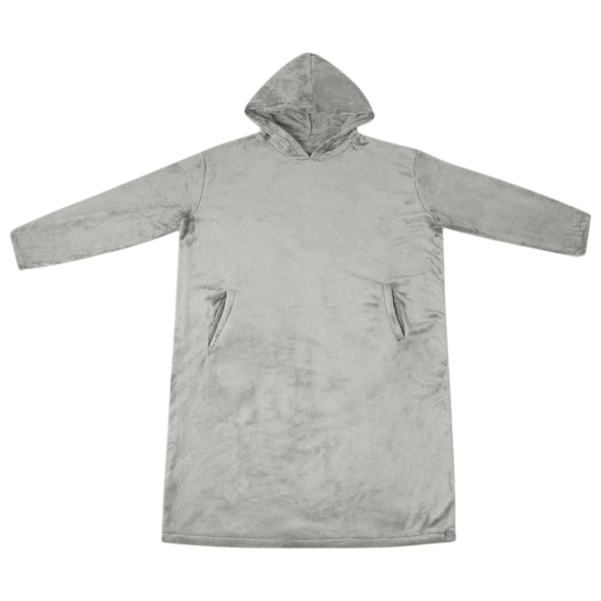 Vidaxl deken hoodie grijs s flanel