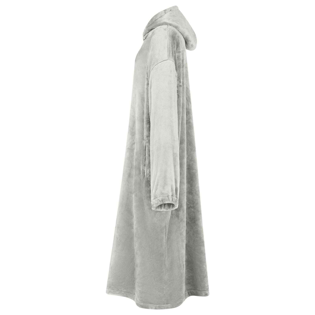 Vidaxl deken hoodie grijs m flanel