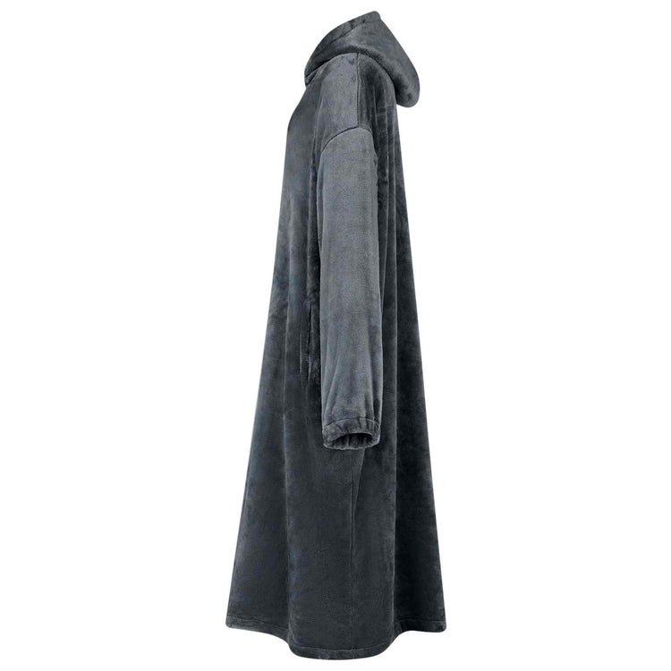 Vidaxl deken hoodie marineblauw m flanel