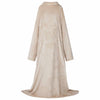 Vidaxl deken hoodie beige f flanel