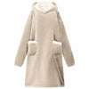 Vidaxl deken hoodie beige l fleece en flanel
