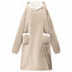 Vidaxl deken hoodie beige l fleece en flanel