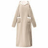 Vidaxl deken hoodie beige m fleece en flanel