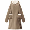 Vidaxl deken hoodie kameel l fleece en flanel