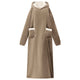Vidaxl deken hoodie kameel m fleece en flanel