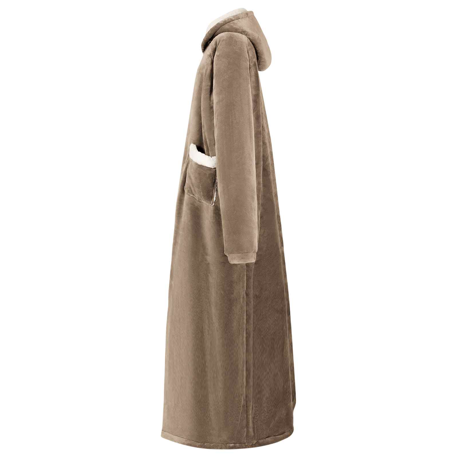 Vidaxl deken hoodie kameel l fleece en flanel