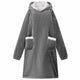 Vidaxl deken hoodie donkergrijs m fleece en flanel