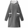 Vidaxl deken hoodie donkergrijs l fleece en flanel