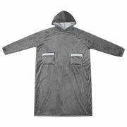 Vidaxl deken hoodie donkergrijs l fleece en flanel - afbeelding 2