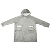 Vidaxl deken hoodie grijs m fleece en flanel