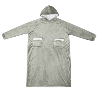 Vidaxl deken hoodie grijs m fleece en flanel