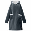 Vidaxl deken hoodie marineblauw m fleece en flanel