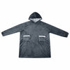 Vidaxl deken hoodie marineblauw m fleece en flanel