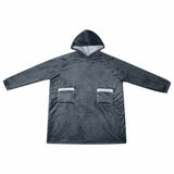 Vidaxl deken hoodie marineblauw l fleece en flanel - afbeelding 2