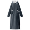 Vidaxl deken hoodie marineblauw m fleece en flanel