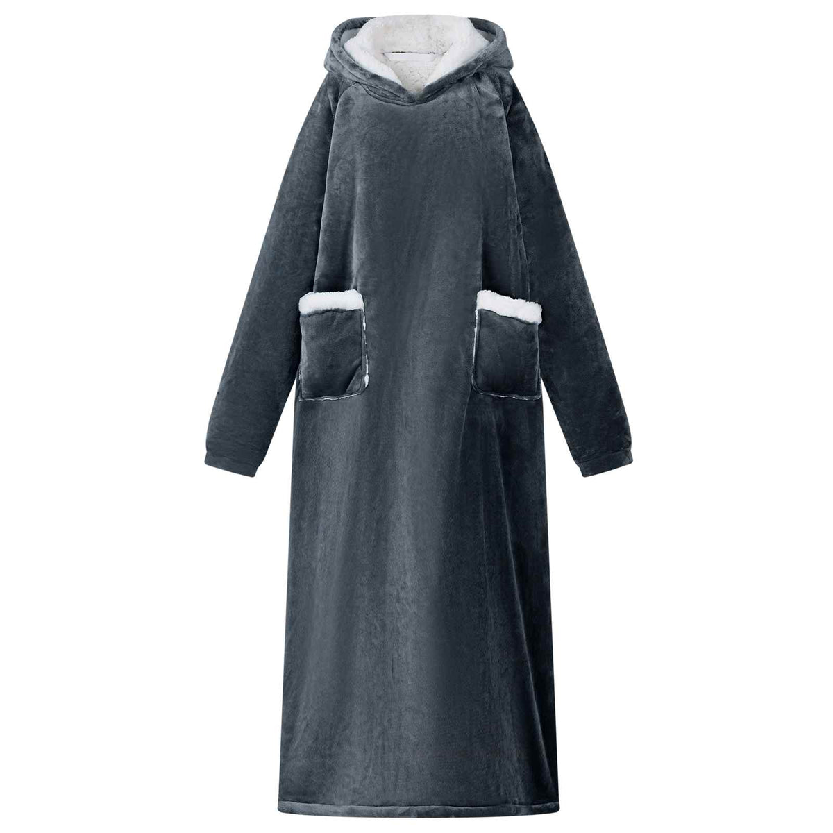 Vidaxl deken hoodie marineblauw m fleece en flanel