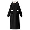 Vidaxl deken hoodie zwart m fleece en flanel