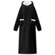 Vidaxl deken hoodie zwart m fleece en flanel