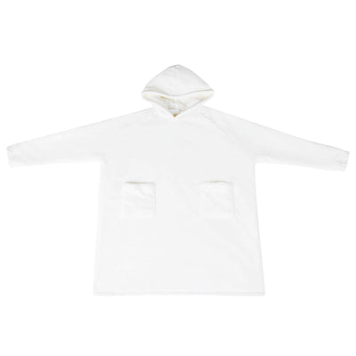 Vidaxl deken hoodie wit m fleece en flanel