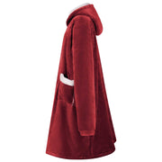 Vidaxl deken hoodie bordeaux rood l fleece en flanel - afbeelding 3