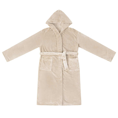 Vidaxl badjas hoodie beige s flanel
