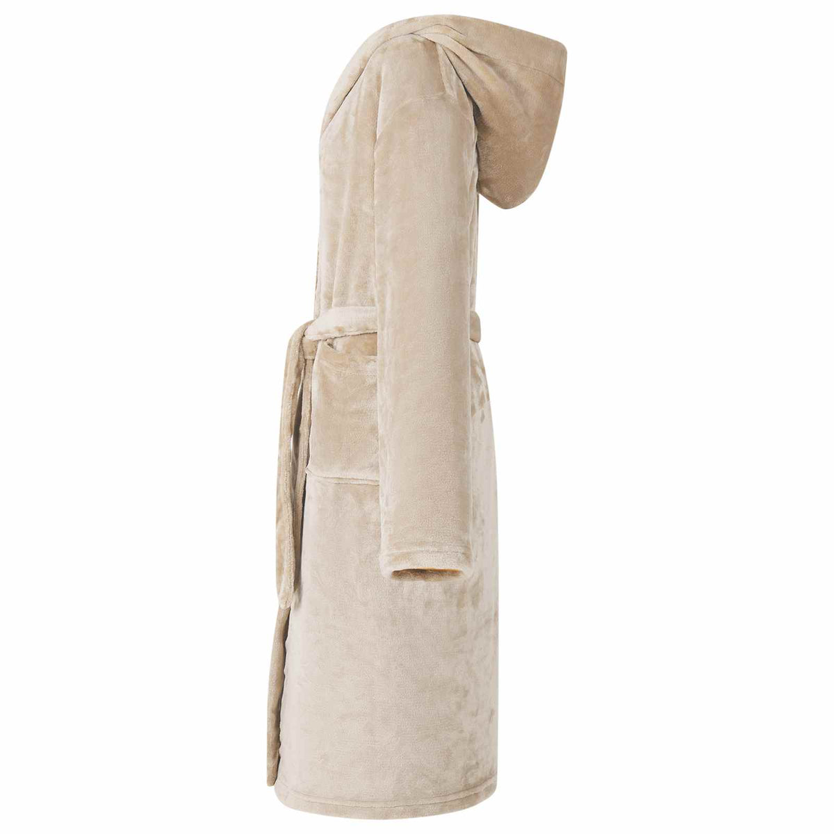 Vidaxl badjas hoodie beige m flanel