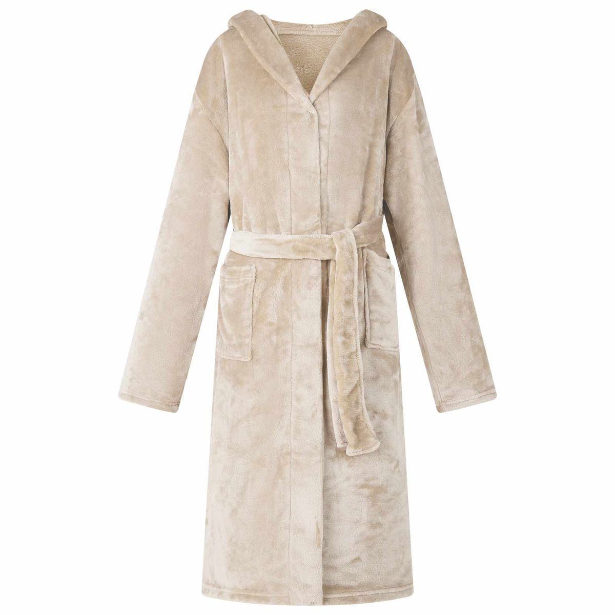 Vidaxl badjas hoodie beige l flanel