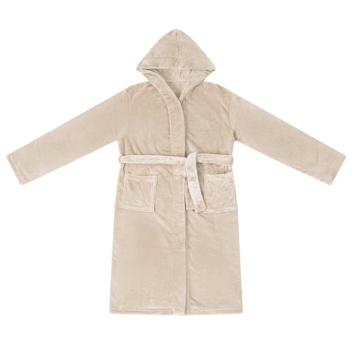 Vidaxl badjas hoodie beige l flanel