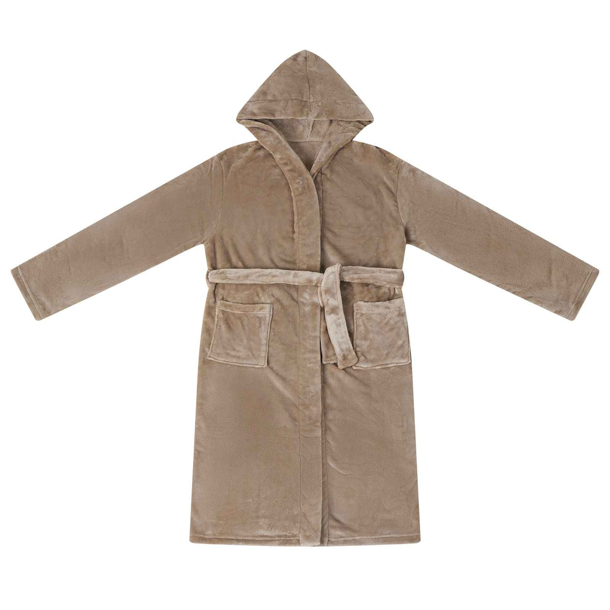 Vidaxl badjas hoodie kameel l flanel