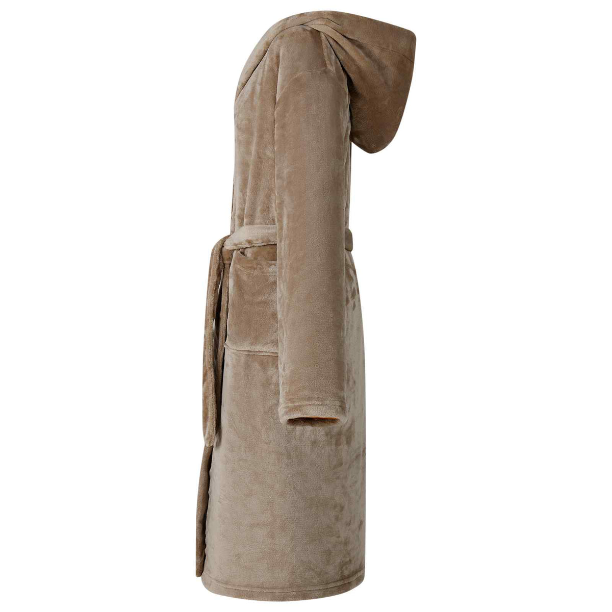 Vidaxl badjas hoodie kameel l flanel