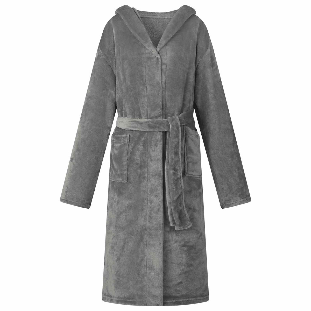 Vidaxl badjas hoodie donkergrijs m flanel