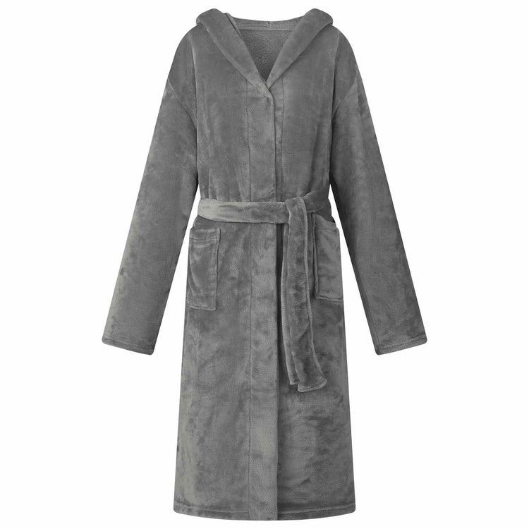 Vidaxl badjas hoodie donkergrijs m flanel