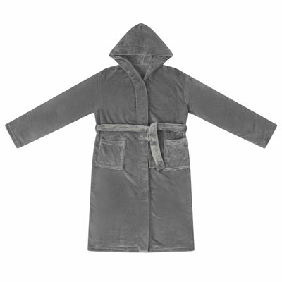 Vidaxl badjas hoodie donkergrijs m flanel