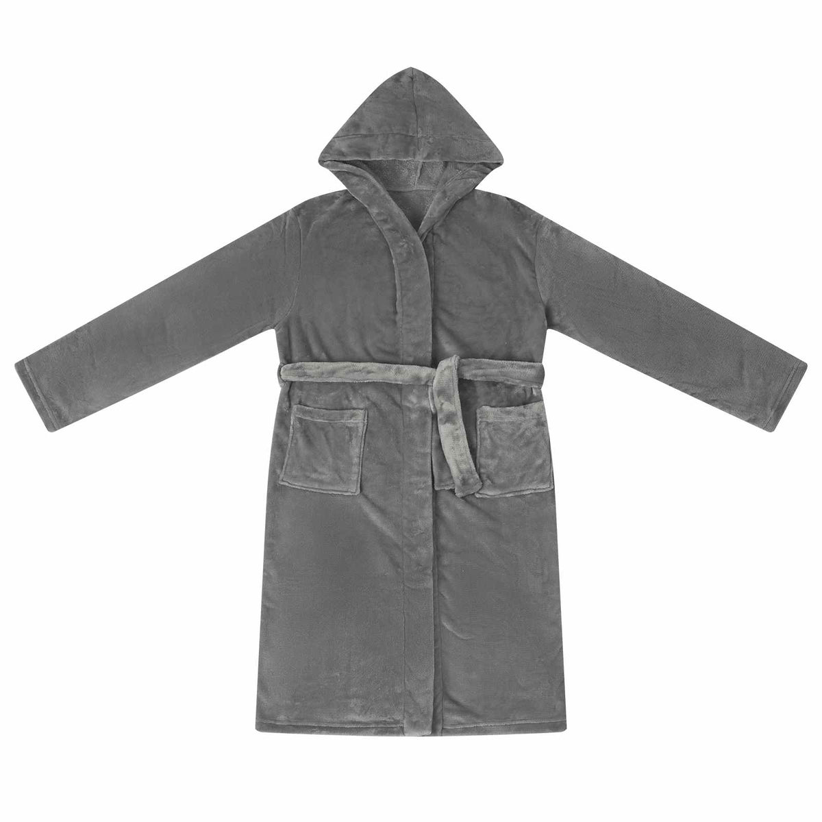 Vidaxl badjas hoodie donkergrijs m flanel