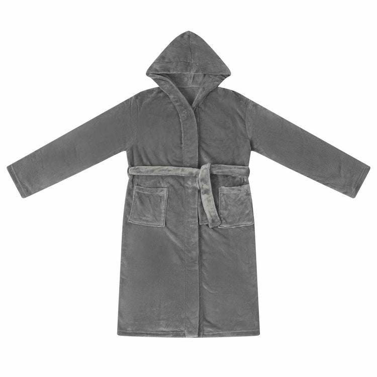 Vidaxl badjas hoodie donkergrijs l flanel