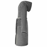Vidaxl badjas hoodie donkergrijs xl flanel - afbeelding 3
