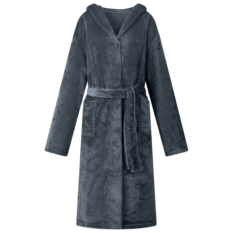 Vidaxl badjas hoodie marineblauw xxl flanel
