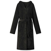 Vidaxl badjas hoodie zwart xxxl flanel - afbeelding 1