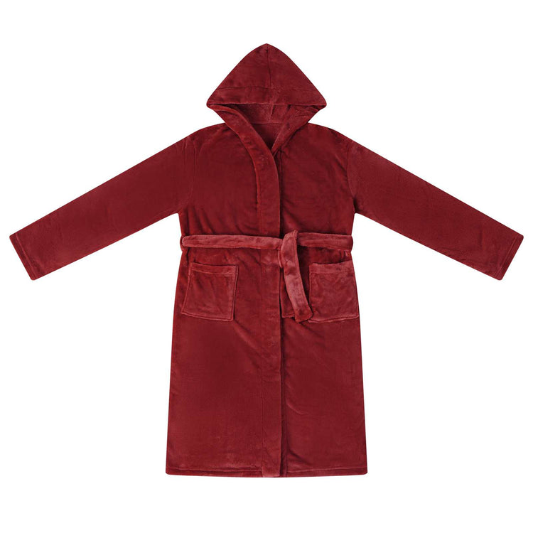 Vidaxl badjas hoodie bordeaux rood s flanel