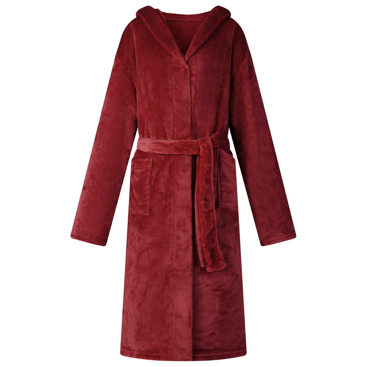 Vidaxl badjas hoodie bordeaux rood xl flanel