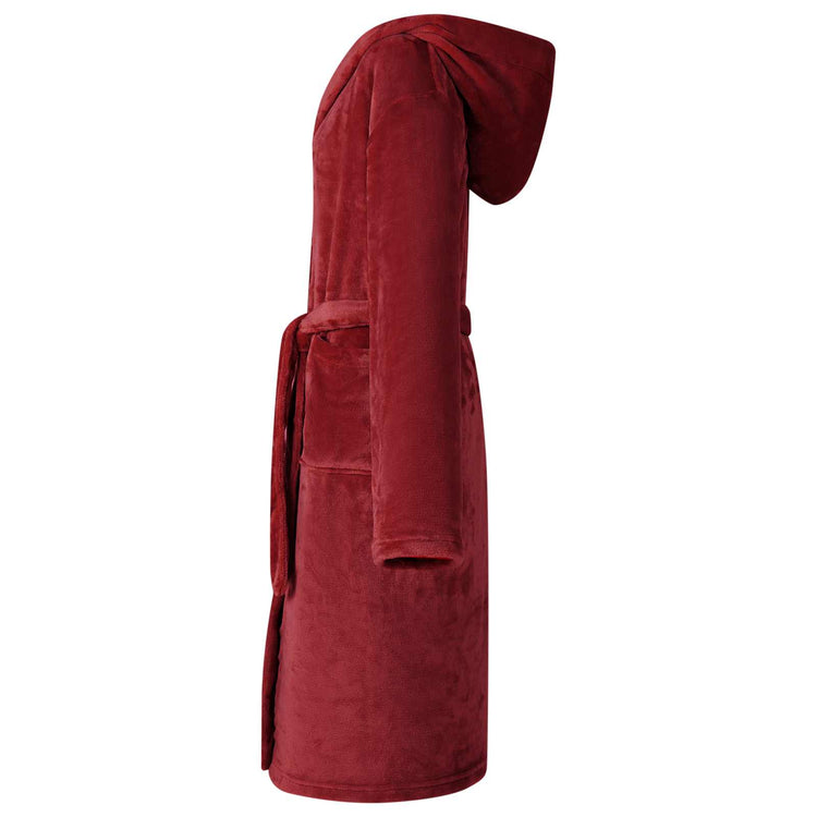 Vidaxl badjas hoodie bordeaux rood xxxl flanel