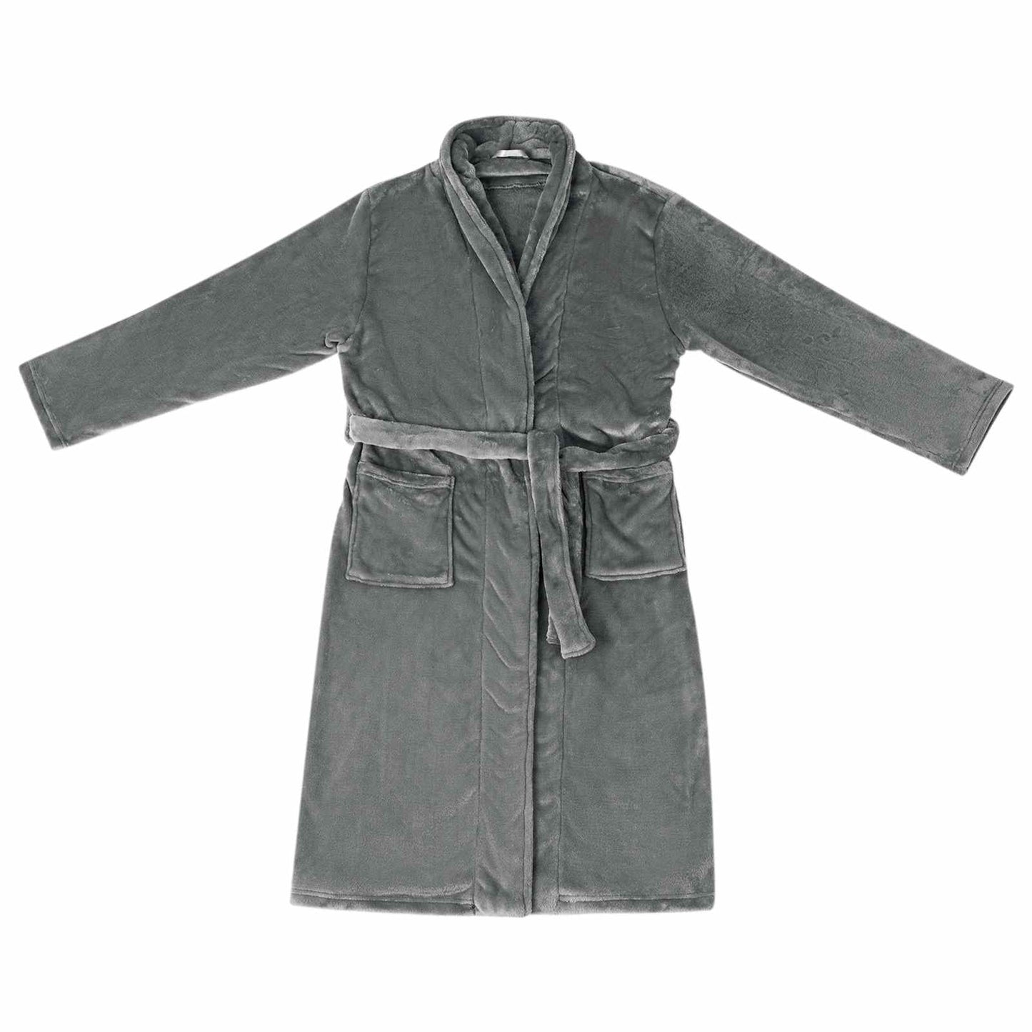 Vidaxl badjas zonder kap donkergrijs m flanel