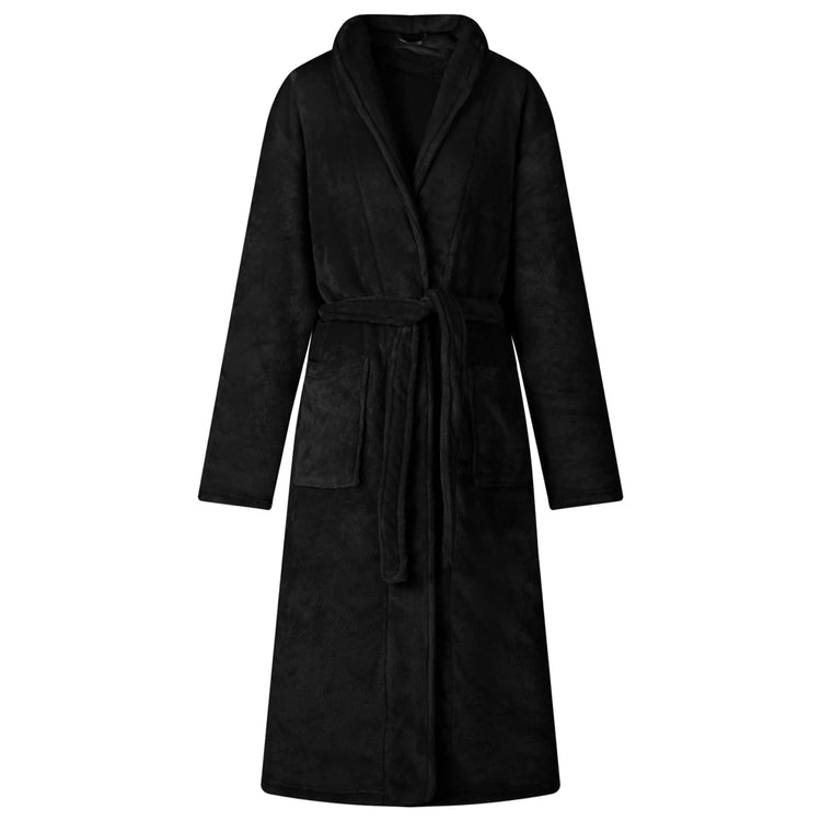 Vidaxl badjas zonder kap zwart xxxl flanel