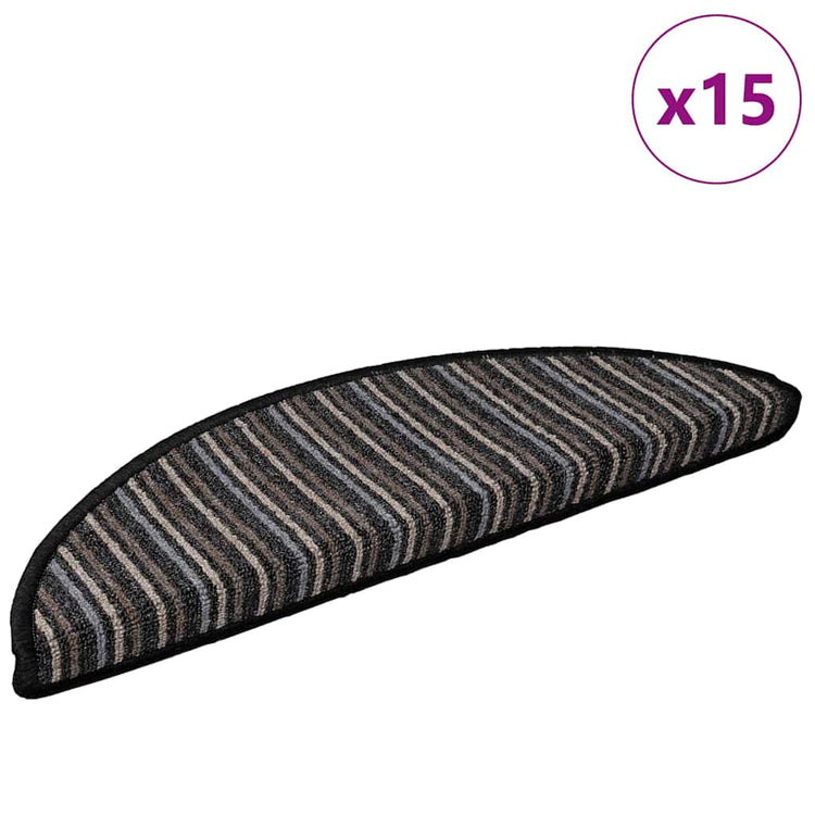 Vidaxl zelfklevende trapmatten 15 st 56 x 17 x 3 cm non-slip antraciet
