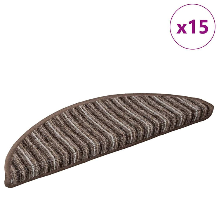 Vidaxl zelfklevende trapmatten 15 st 56 x 17 x 3 cm non-slip bruin