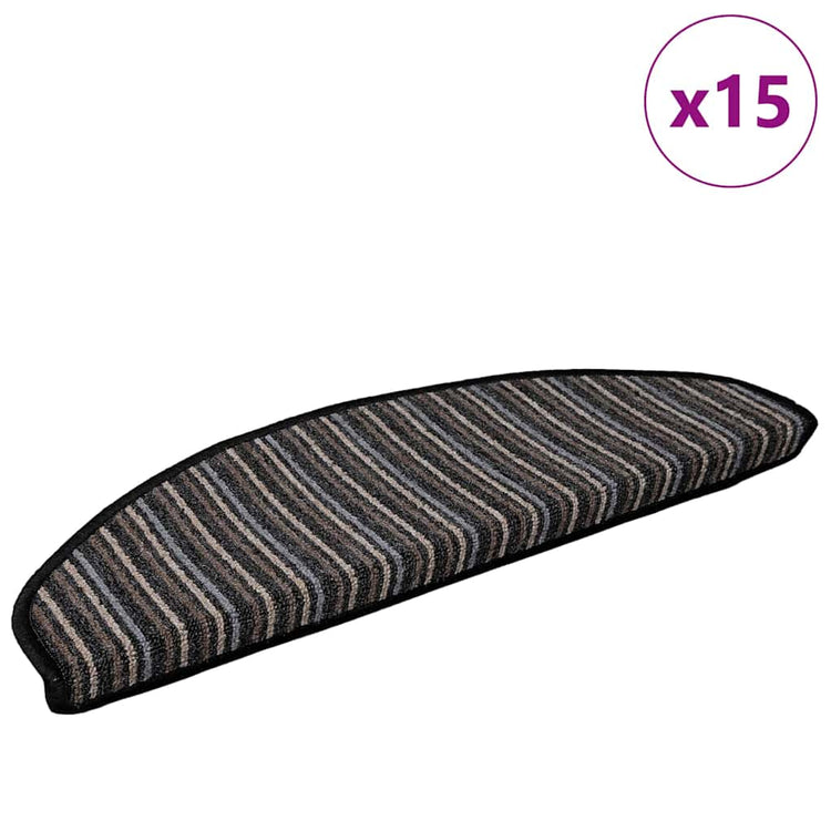 Vidaxl zelfklevende trapmatten 15 st 65 x 21 x 4 cm non-slip antraciet