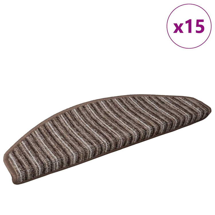 Vidaxl zelfklevende trapmatten 15 st 65 x 21 x 4 cm non-slip bruin