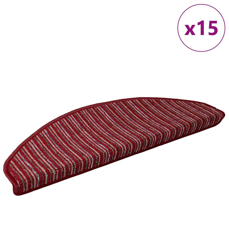 Vidaxl zelfklevende trapmatten 15 st 65 x 21 x 4 cm non-slip rood