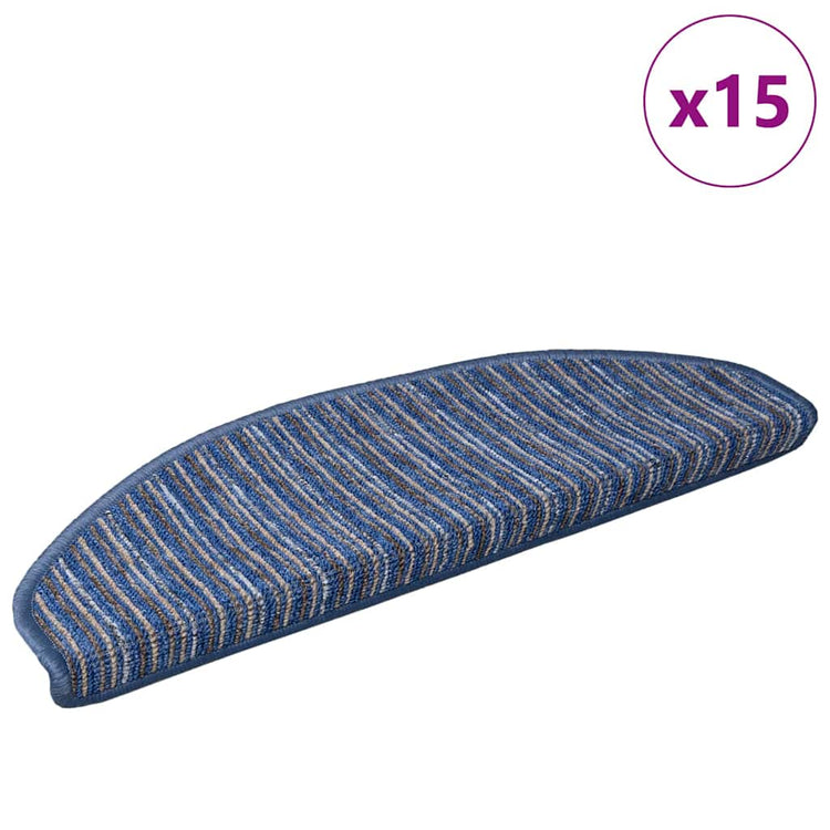 Vidaxl zelfklevende trapmatten 15 st 65 x 21 x 4 cm non-slip blauw